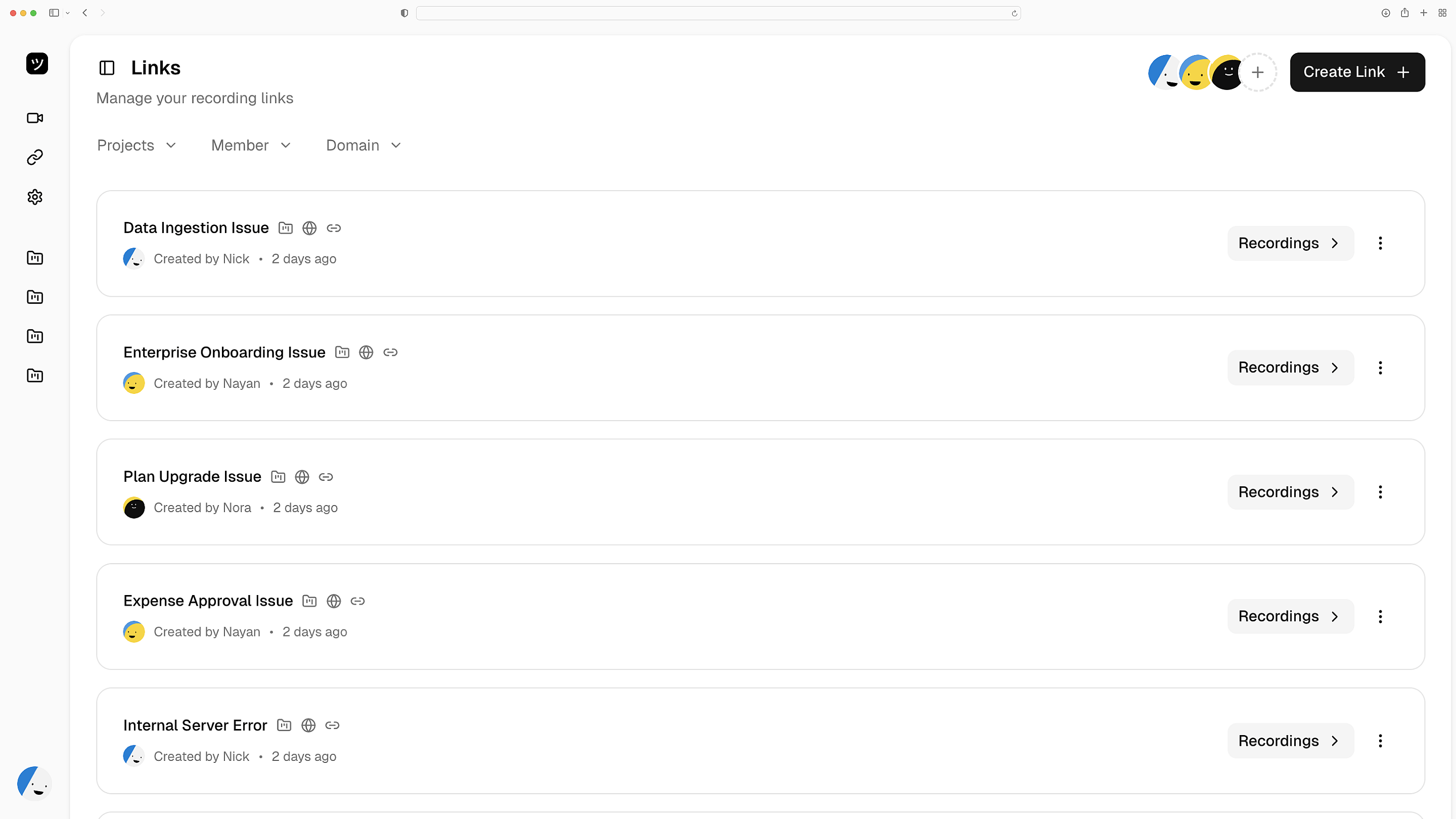 Userplane SDK capturing session data with console logs and network requests