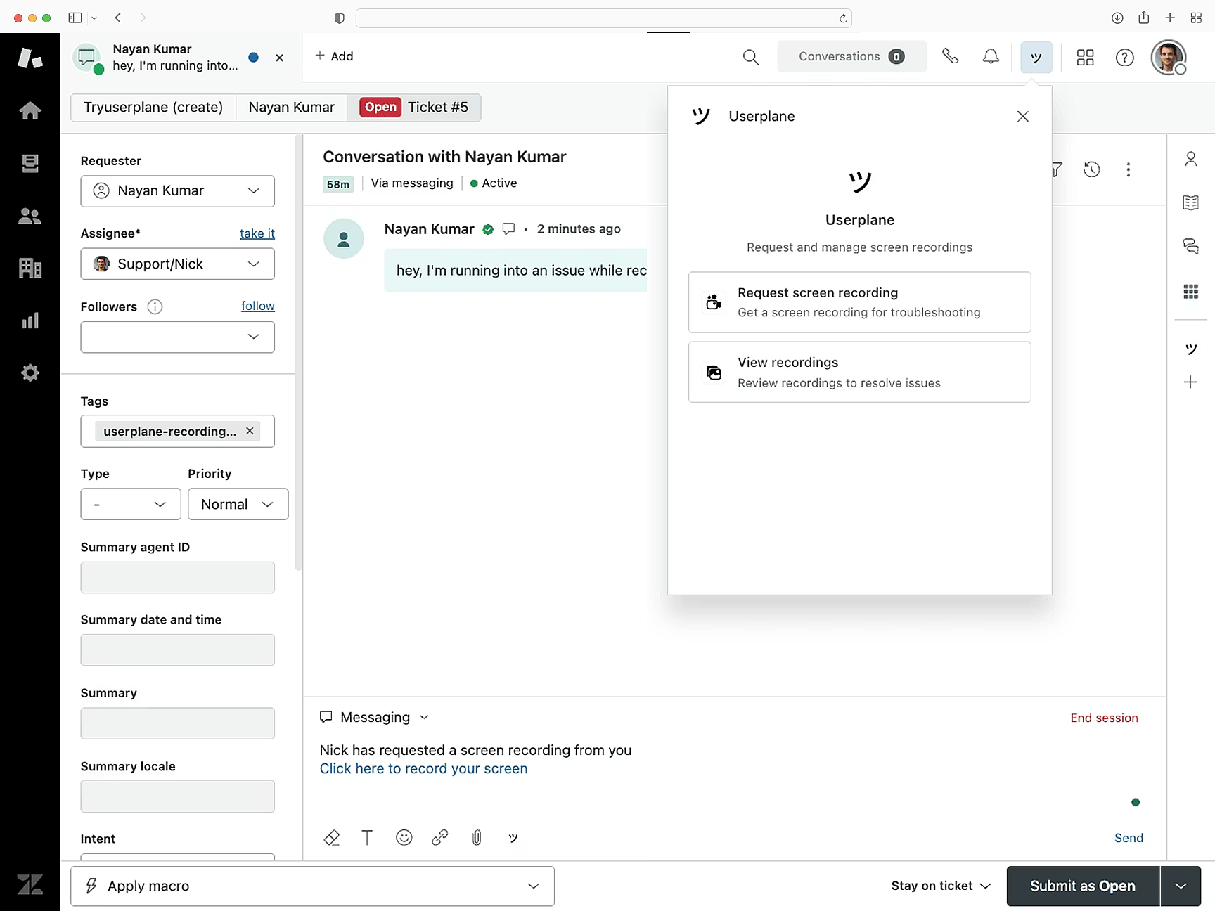Connects to your help desk